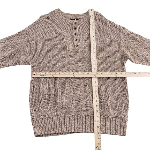 RedHead Mens Beige Henley Sweater Size Large 80% Cotton 20% Polyester - Picture 3 of 6